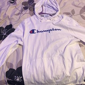 White champion hoodie it is thin and lightweight and I’ve owned this for 1 year